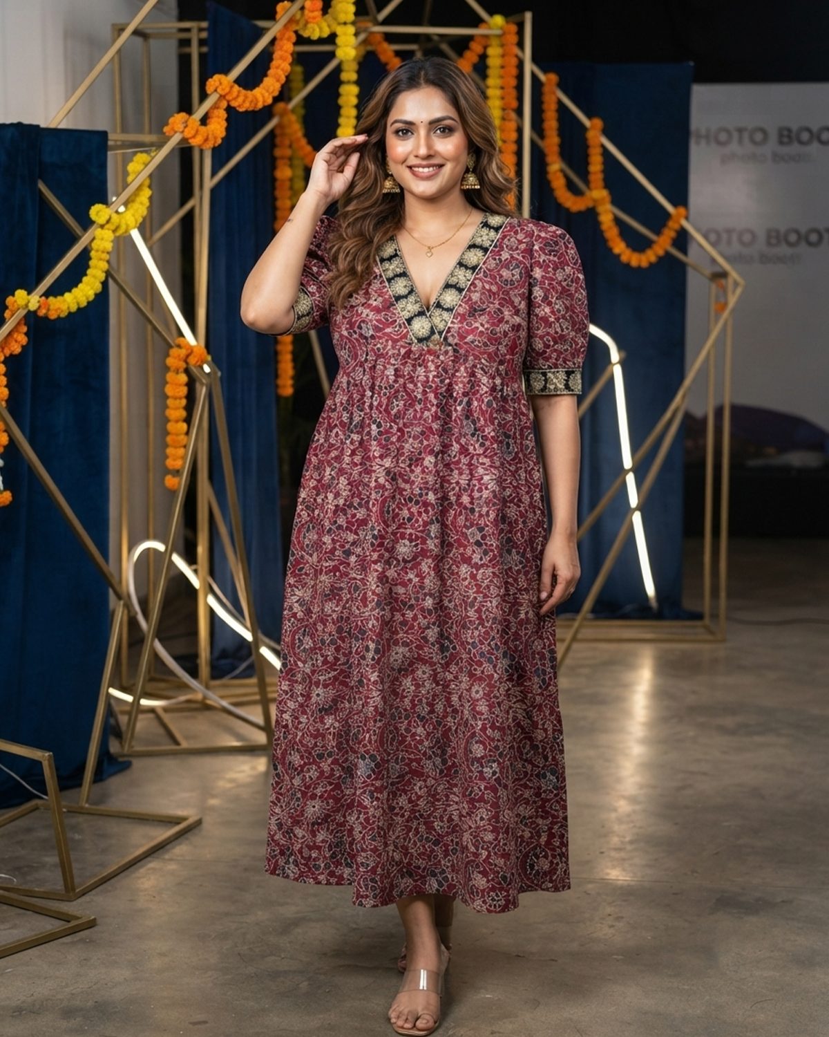 Pure Ajrakh Cotton Handcrafted Festive Gown