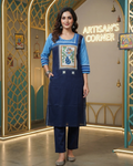 Pure Cotton Hand-Painted Kurti with Shell Detail