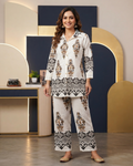 Vartican Silk Printed Shirt & Palazzo Co-Ord Set