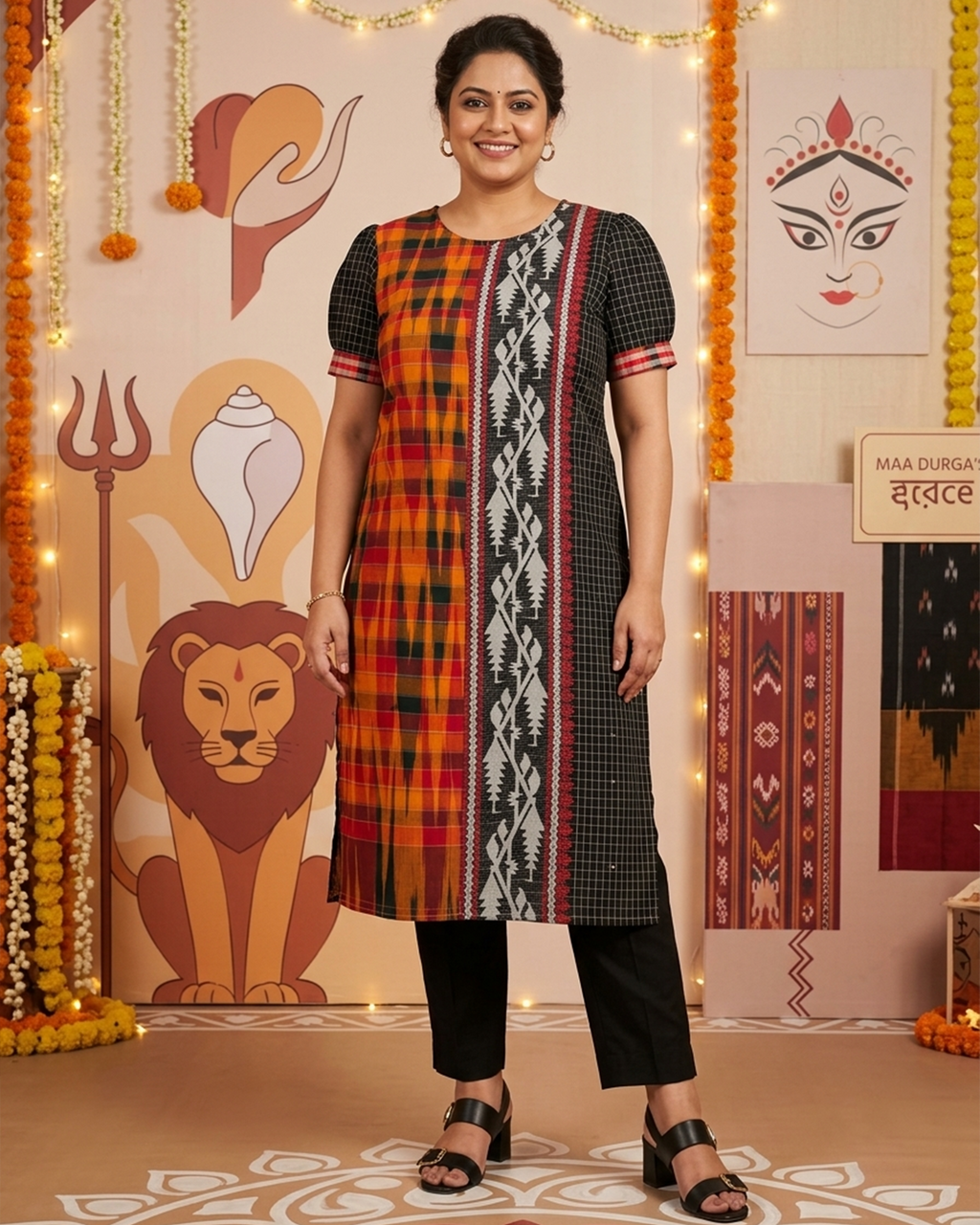 Jamdani & Gamcha Pattern Cotton Kurti