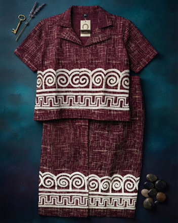 Geometric Embroidered Soft Cotton Co-Ord Set with Palazzo