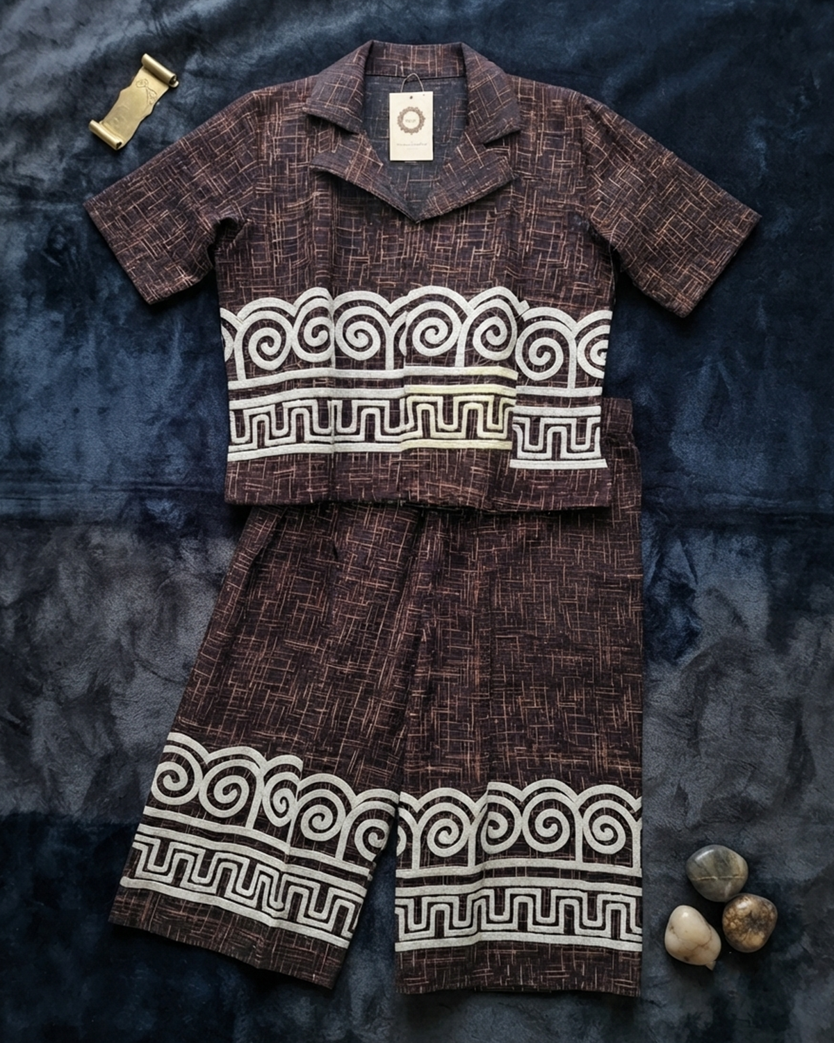 Geometric Embroidered Soft Cotton Co-Ord Set with Palazzo