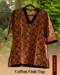Fish Print Cotton Top