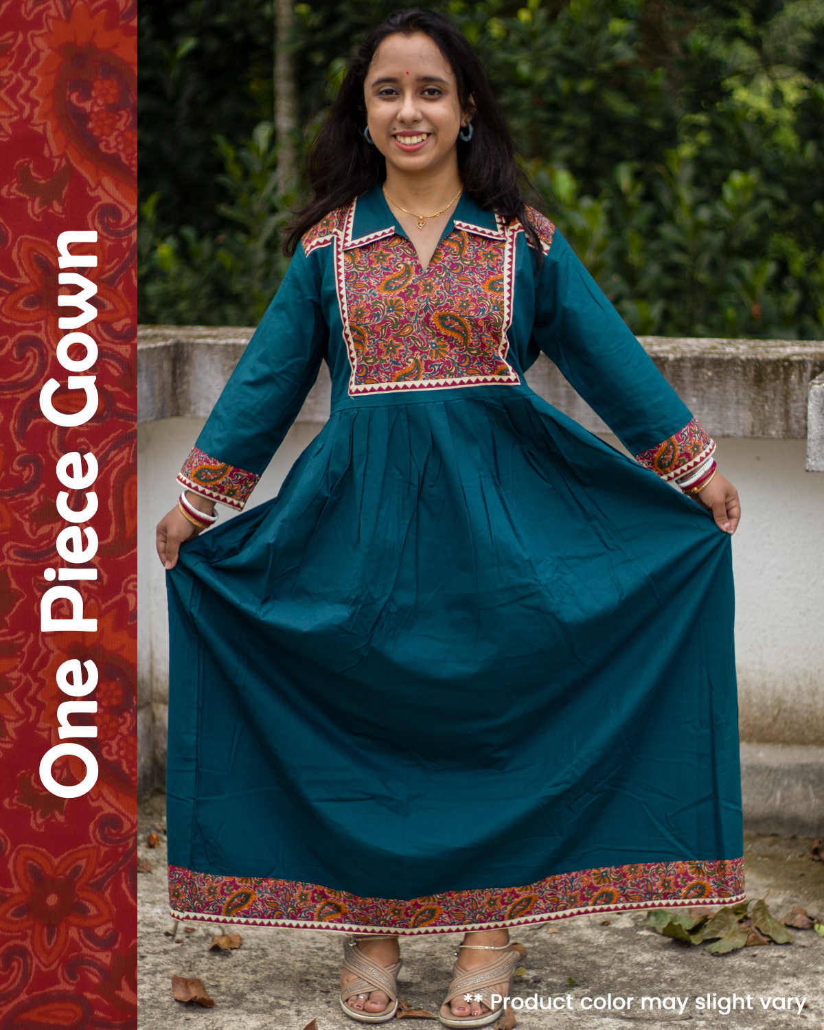 One-Piece Gown Paisley Print