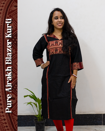 Blazer Ajrakh Kurti
