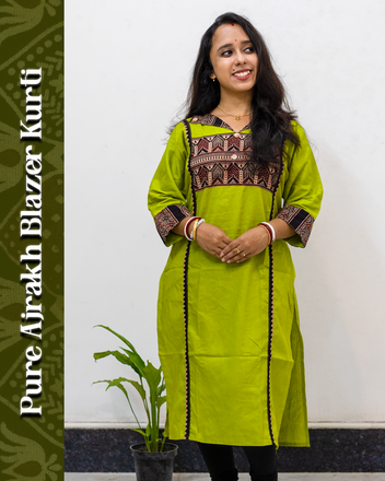 Blazer Ajrakh Kurti