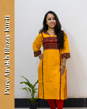 Blazer Ajrakh Kurti