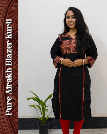 Blazer Ajrakh Kurti