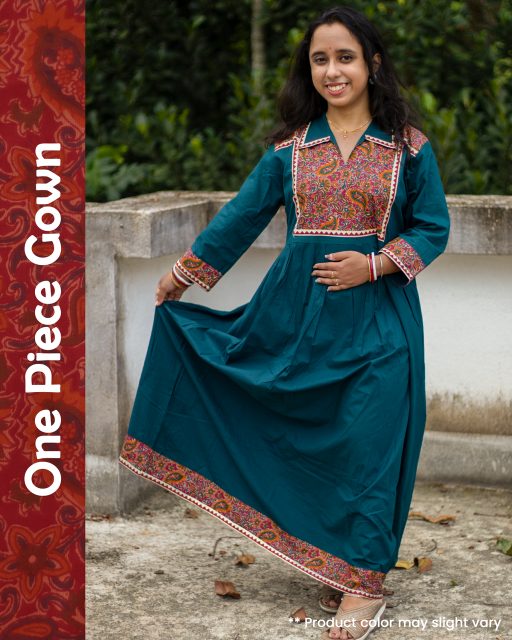 One-Piece Gown Paisley Print