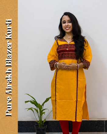 Blazer Ajrakh Kurti