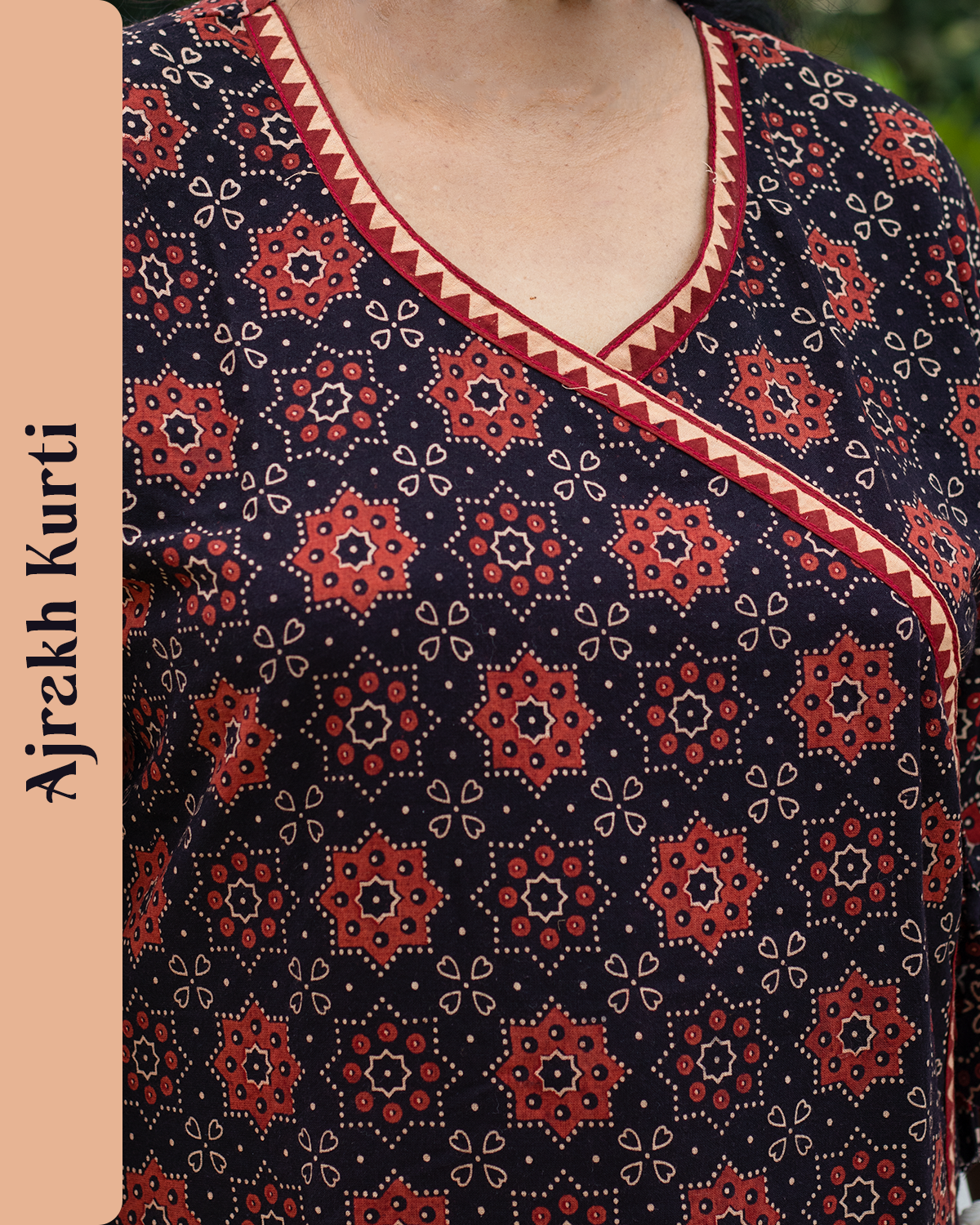 Pure Ajrakh Cotton Kurti
