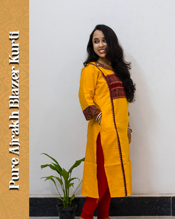 Blazer Ajrakh Kurti
