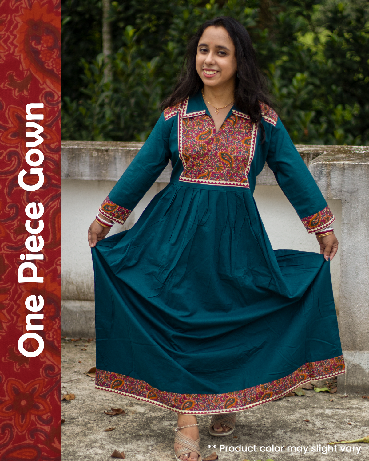 One-Piece Gown Paisley Print