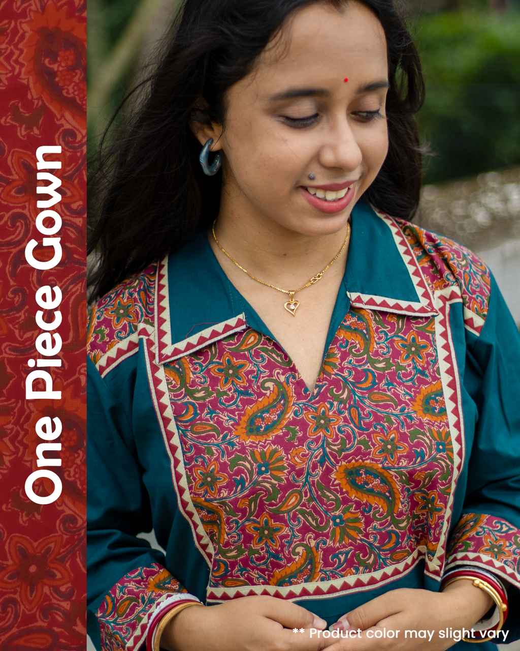 One-Piece Gown Paisley Print