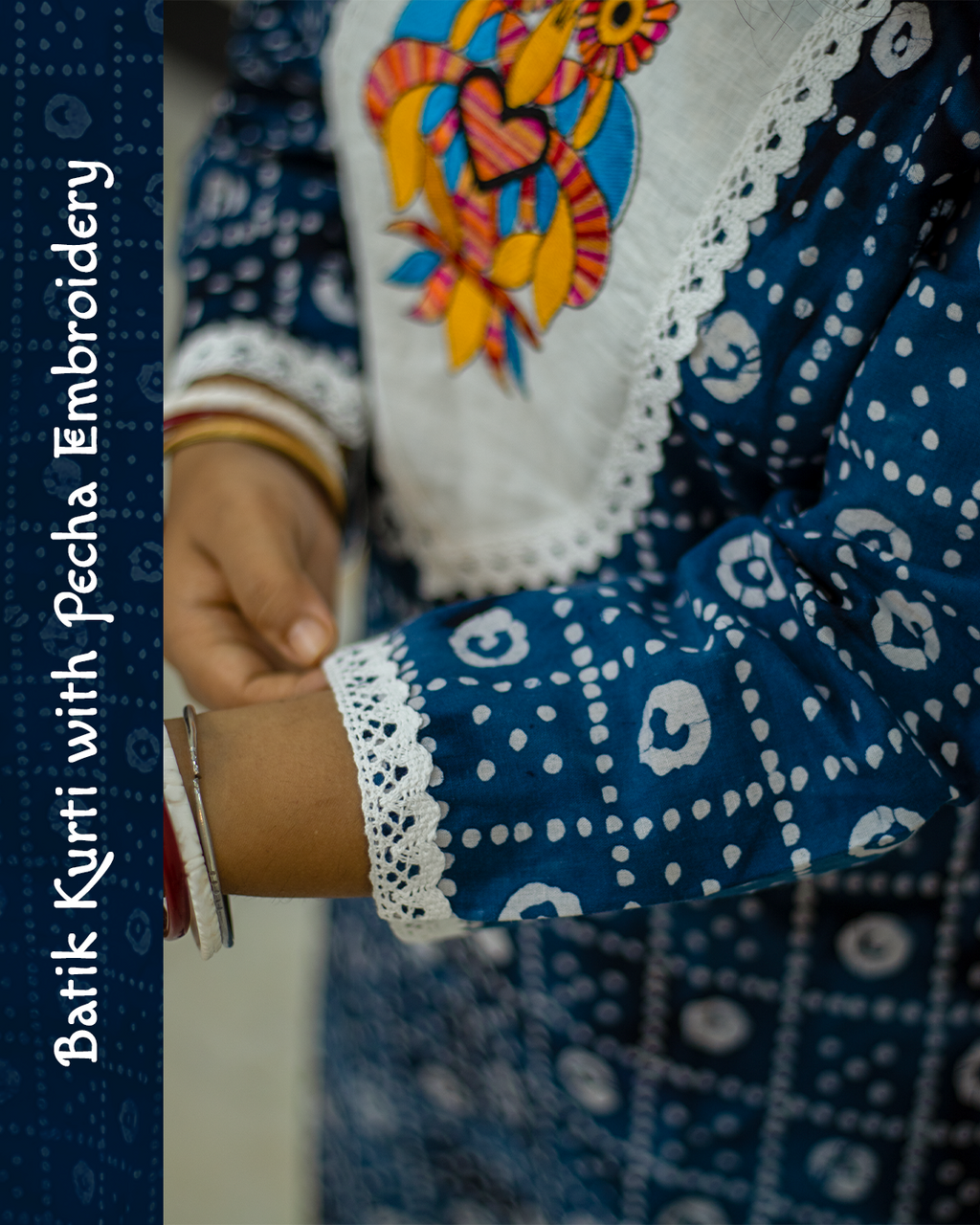Batik Kurti with Pecha Embroidery
