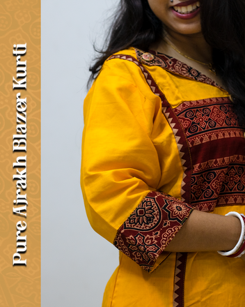 Blazer Ajrakh Kurti