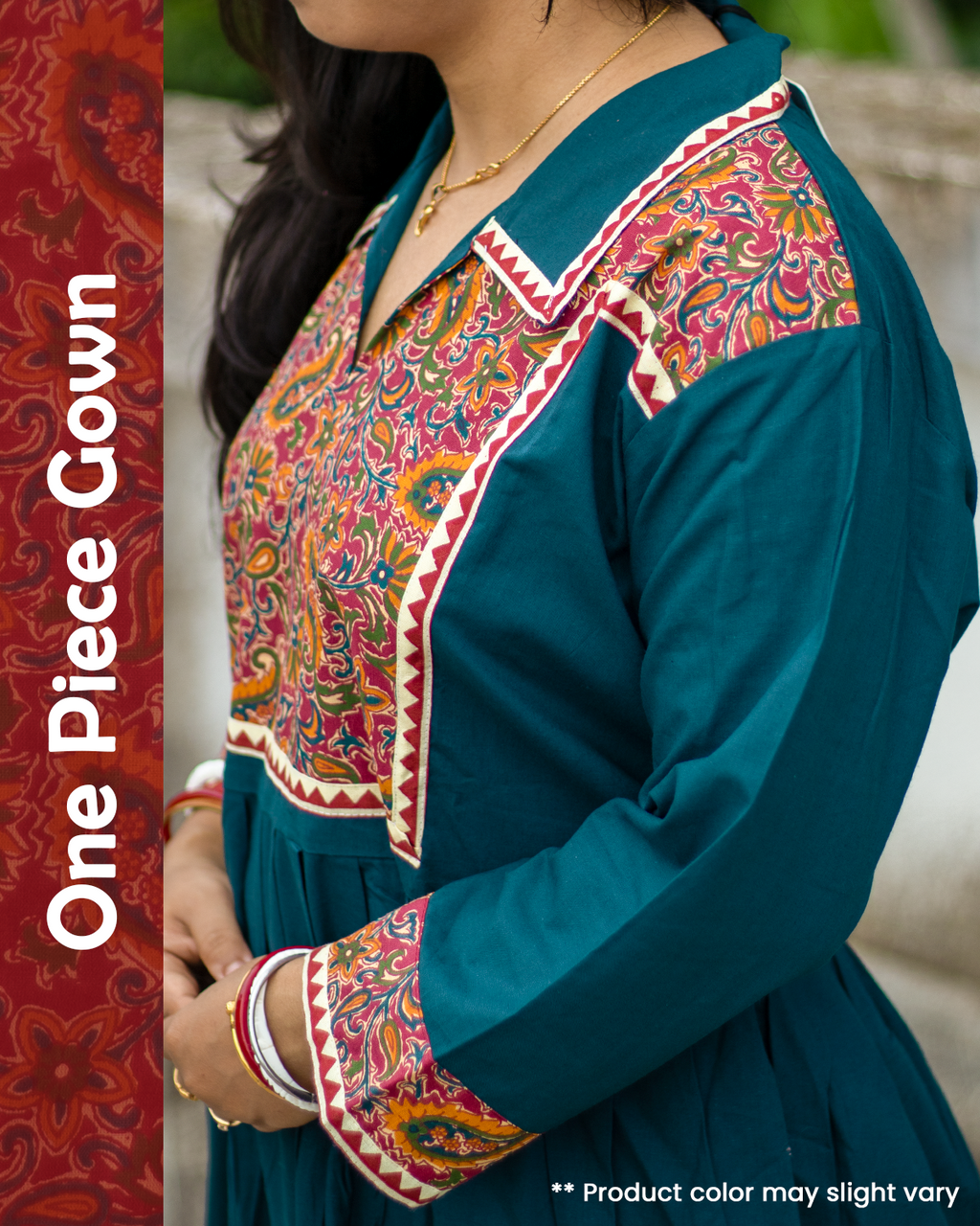 One-Piece Gown Paisley Print