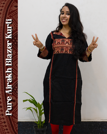 Blazer Ajrakh Kurti