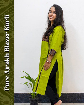 Blazer Ajrakh Kurti