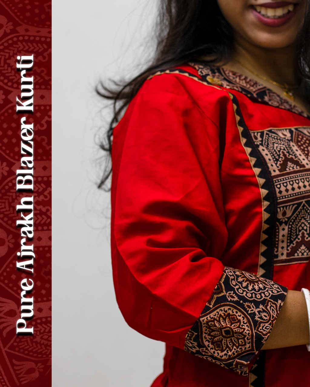 Blazer Ajrakh Kurti
