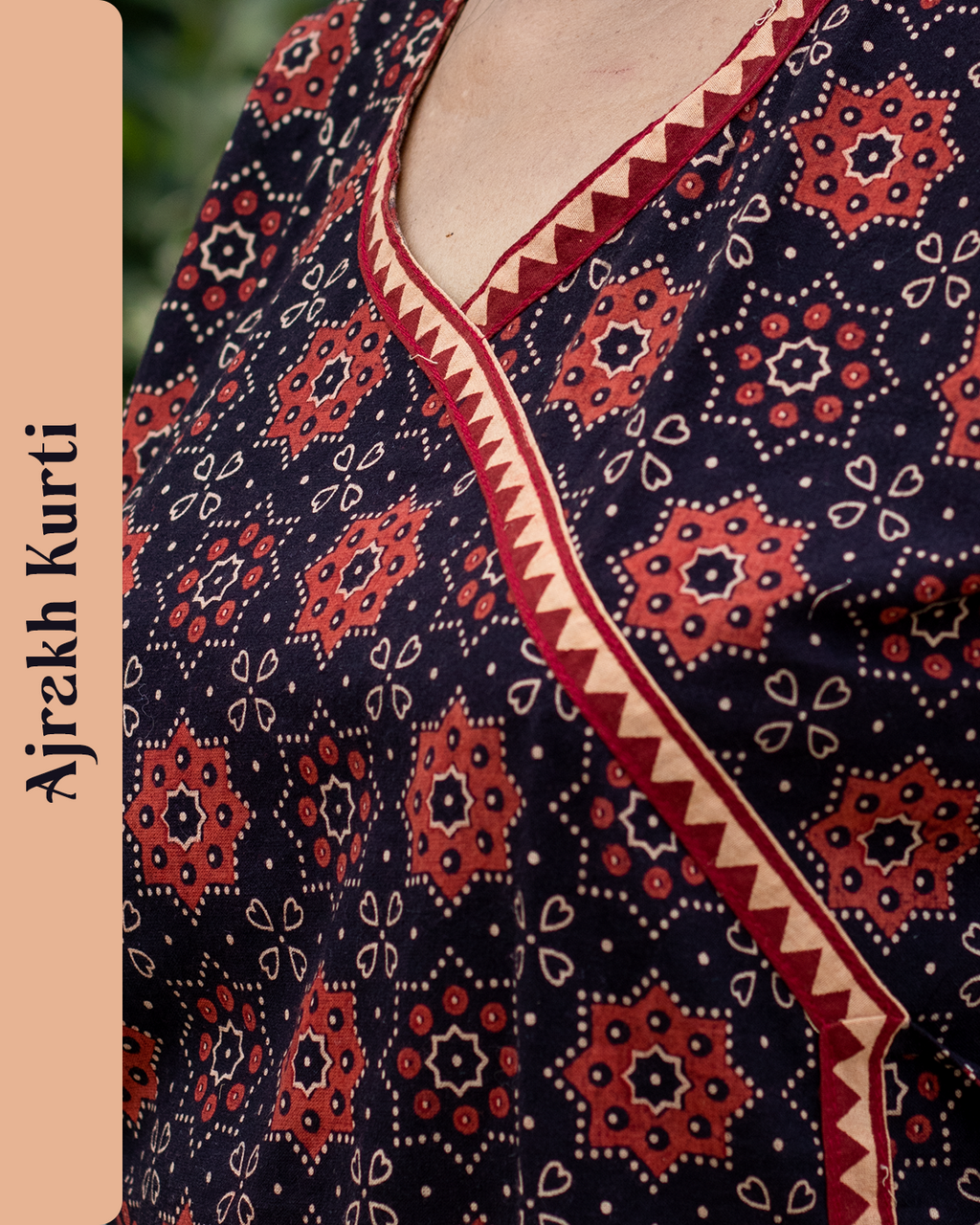 Pure Ajrakh Cotton Kurti