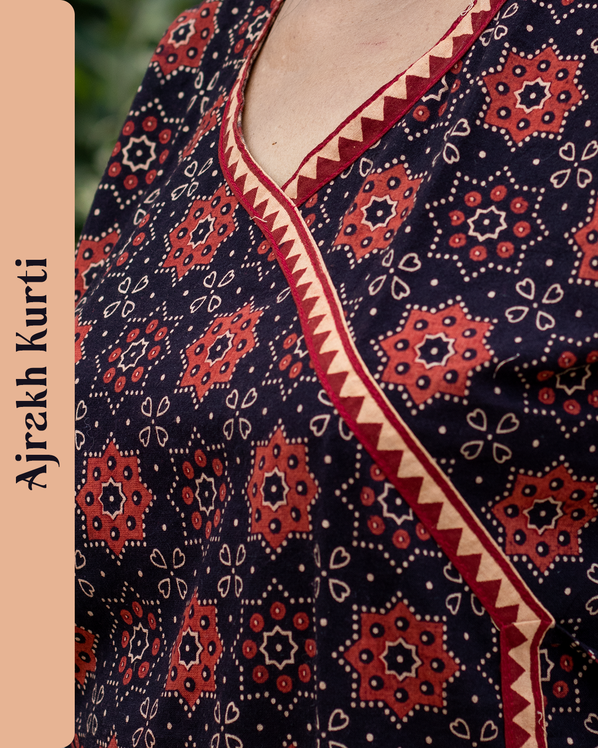 Pure Ajrakh Cotton Kurti