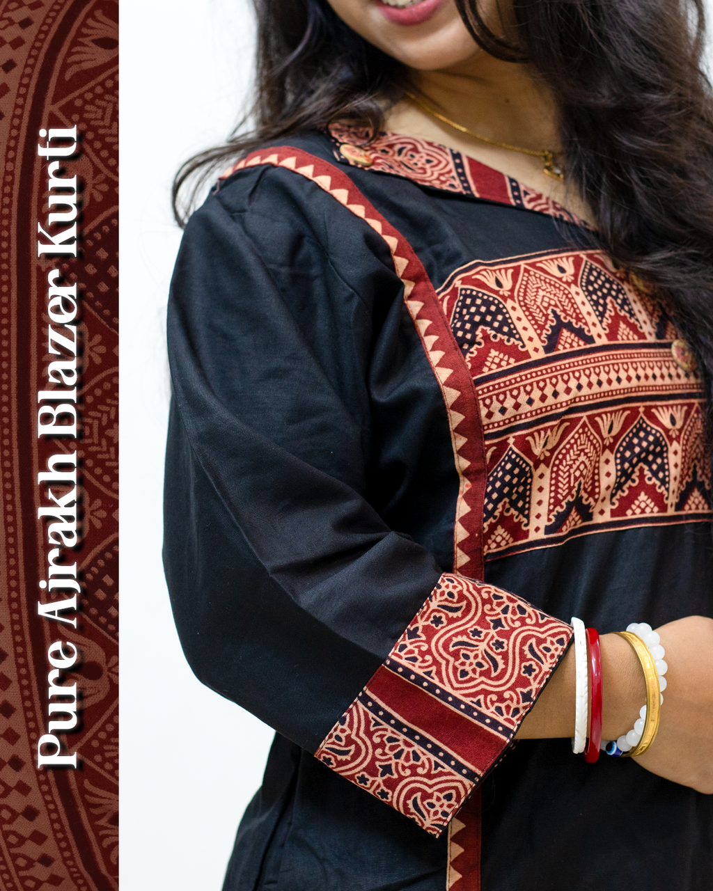 Blazer Ajrakh Kurti