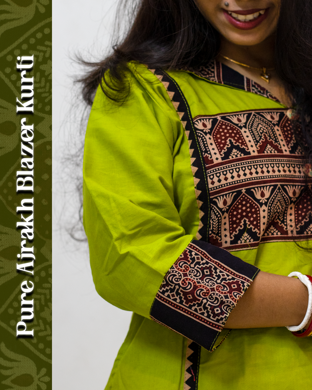 Blazer Ajrakh Kurti