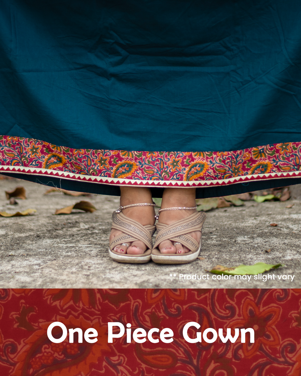 One-Piece Gown Paisley Print