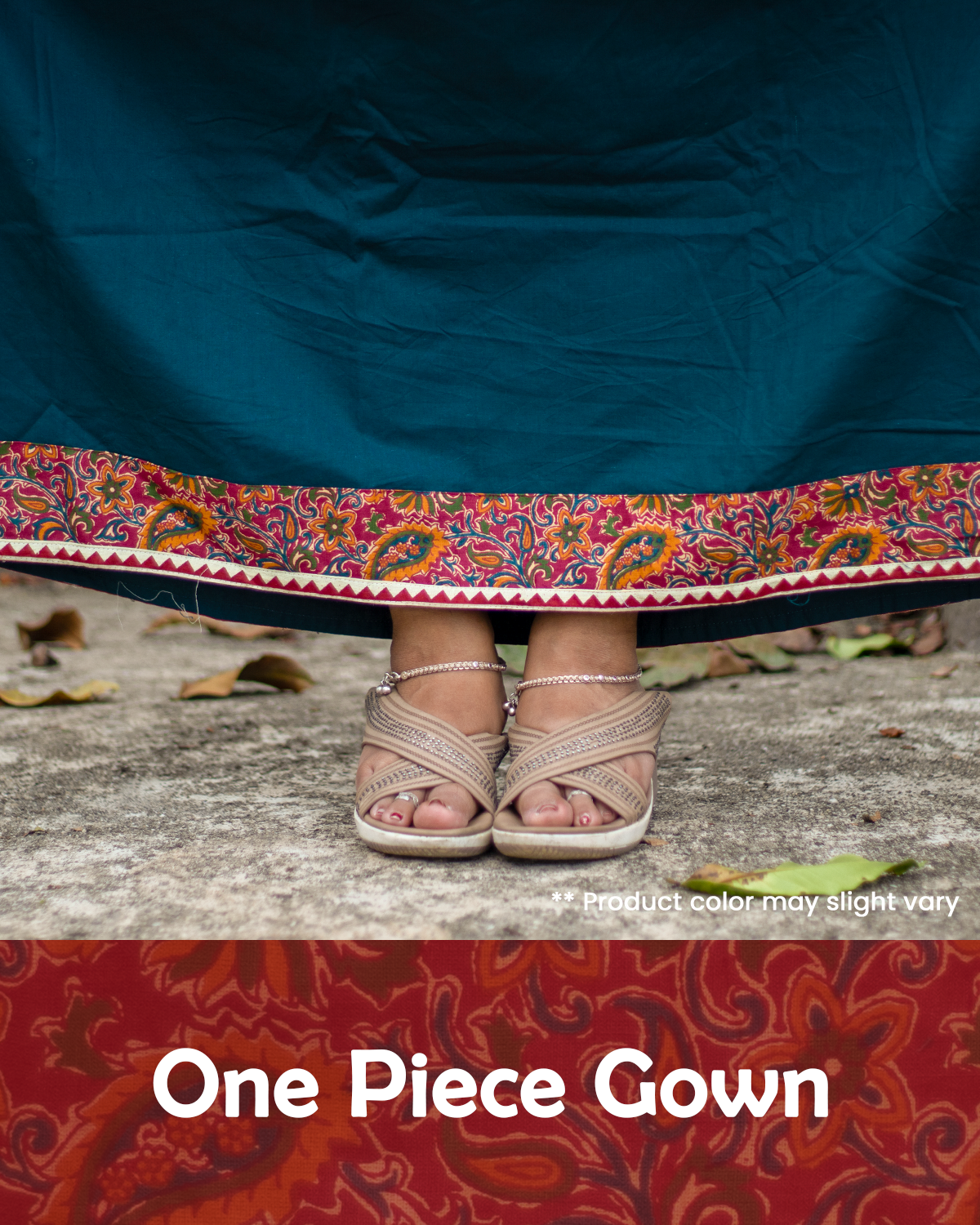 One-Piece Gown Paisley Print