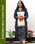 Embroidery Mirror Cotton Kurti
