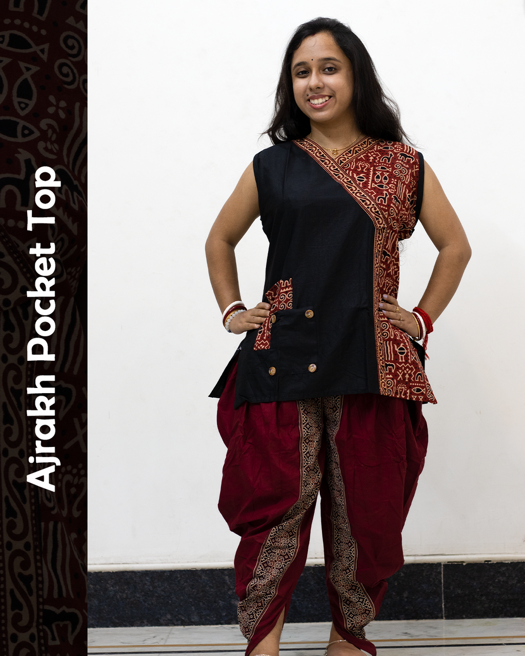 Ajrakh Pocket Top