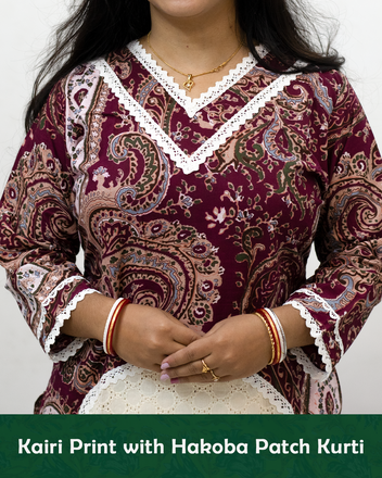 Kairi Print with Hakoba Patch Kurti