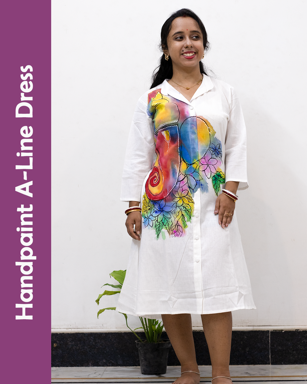 Handpaint A-Line Dress