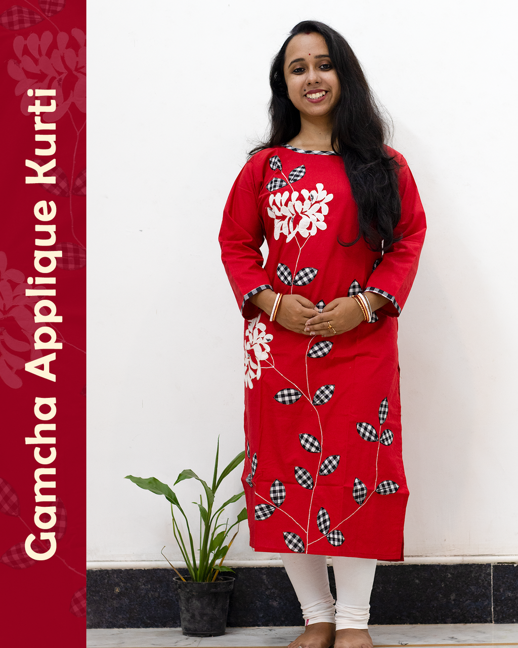 Gamcha Applique Kurti