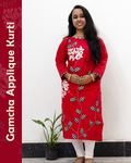 Gamcha Applique Kurti