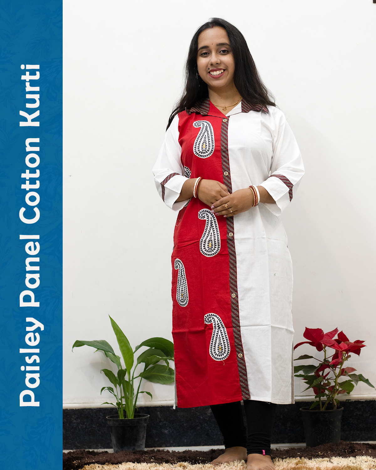 Paisley Panel Cotton Kurti