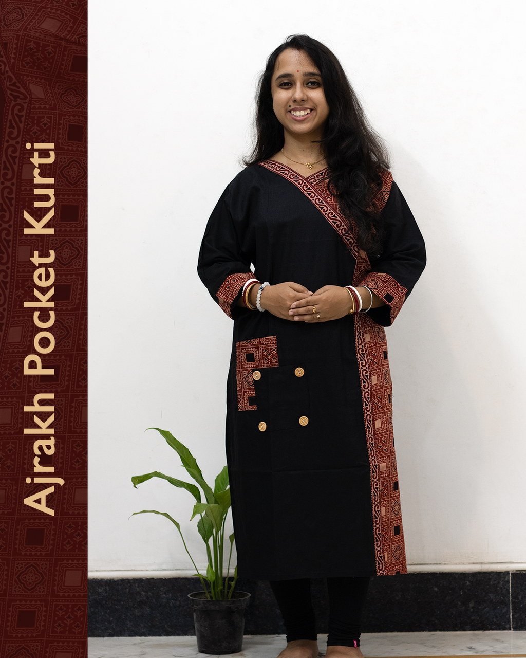 Ajrakh Angrakha Pocket Kurti