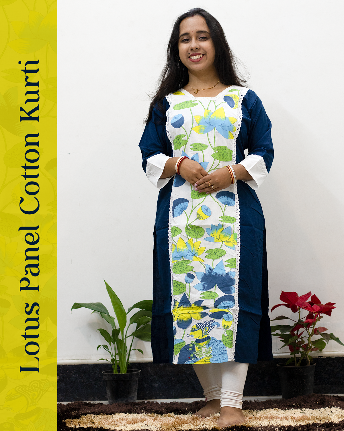 Lotus Panel Cotton Kurti