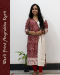 Warli Print Angrakha Kurti