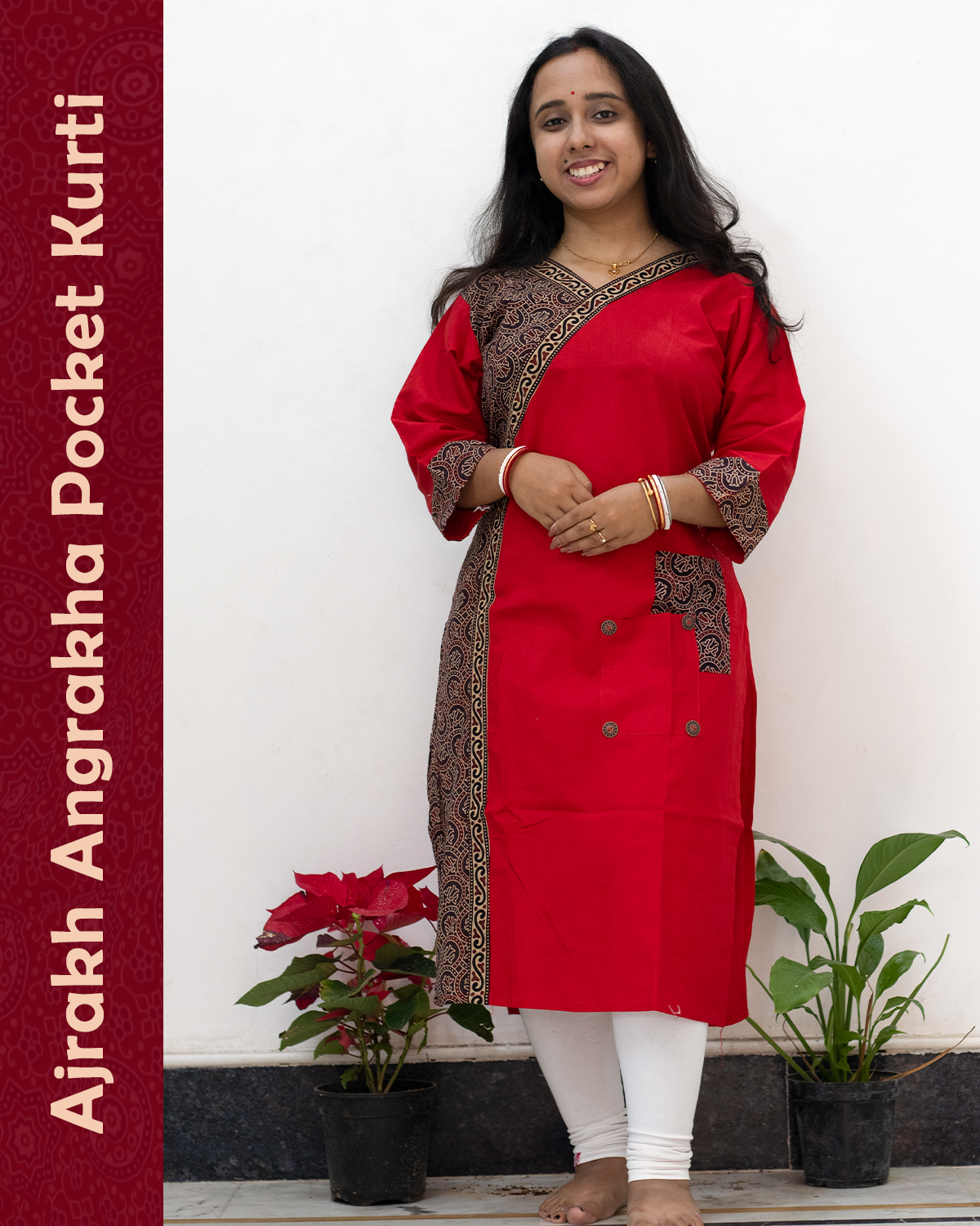 Ajrakh Angrakha Pocket Kurti