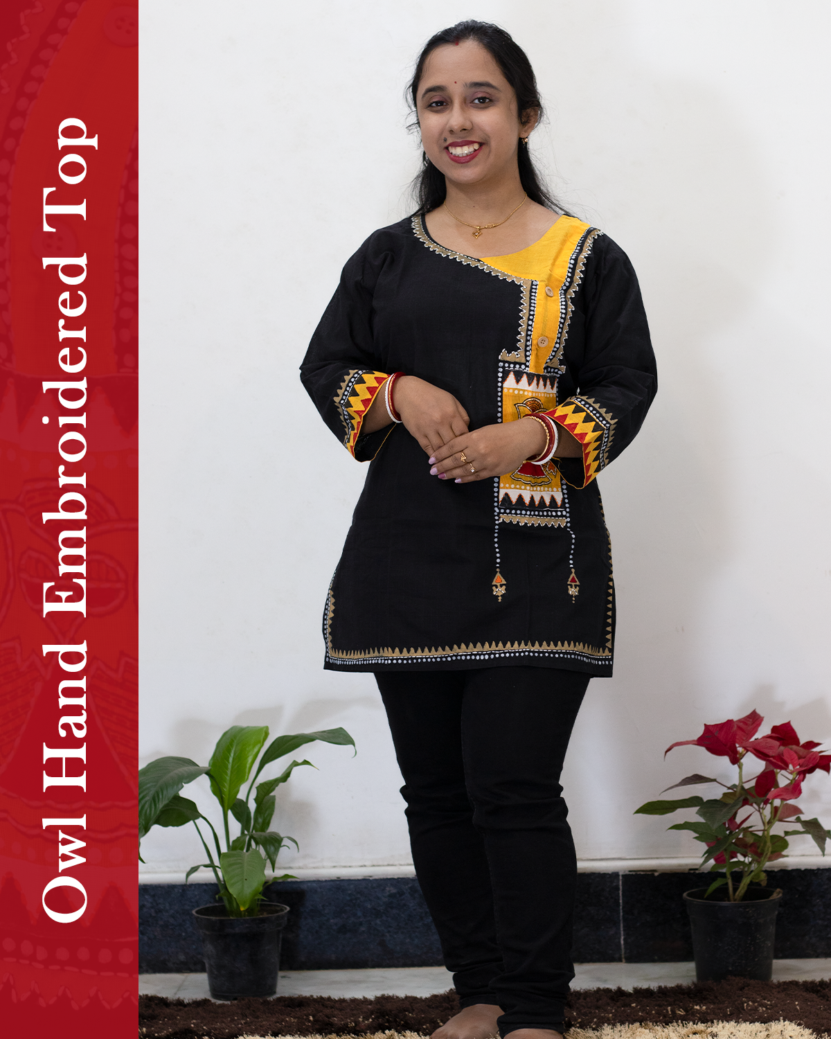 Owl Hand Embroidered Top