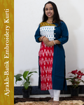 Ajrakh Batik Embroidery Kurti