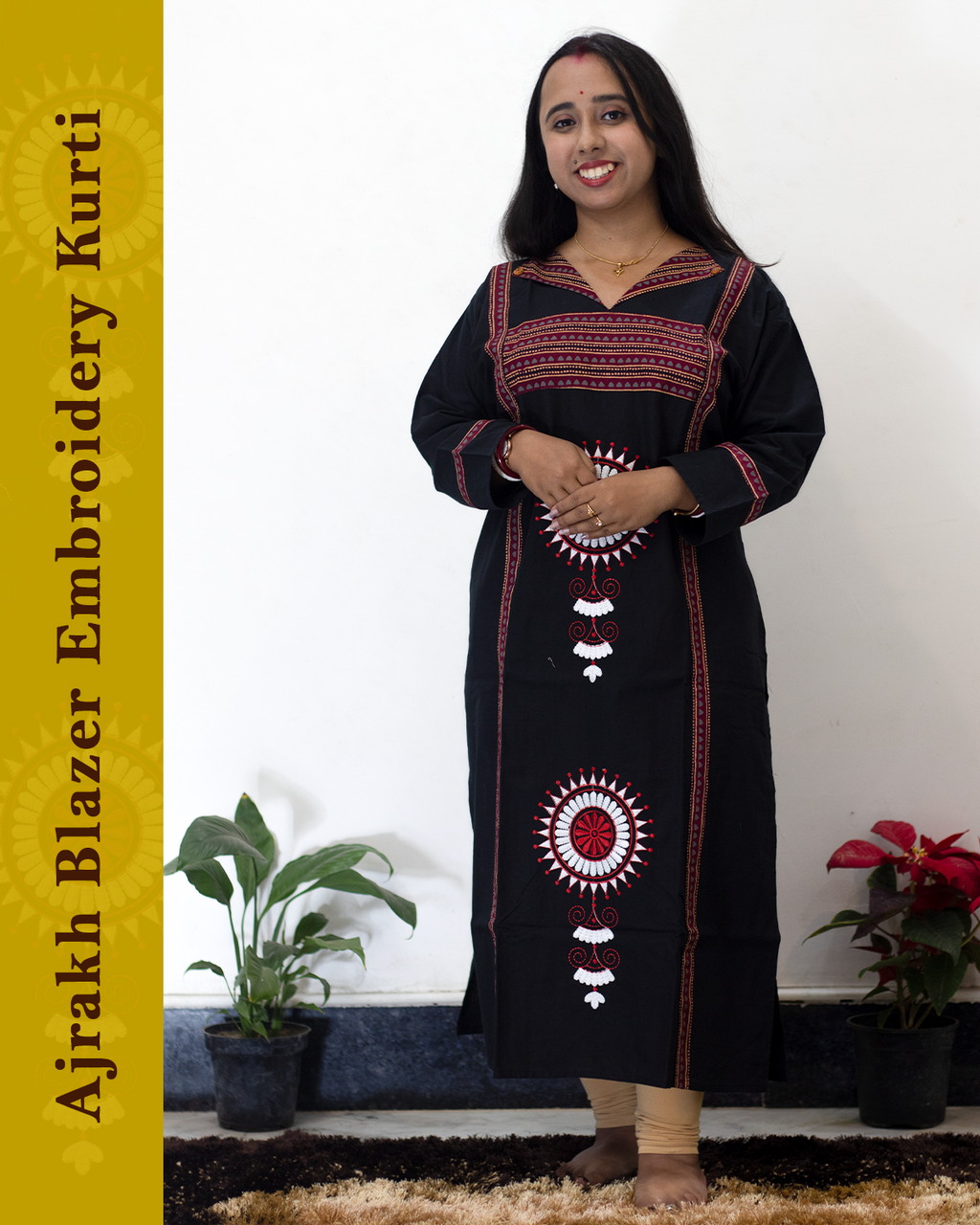 Ajrakh Blazer Embroidered Kurti