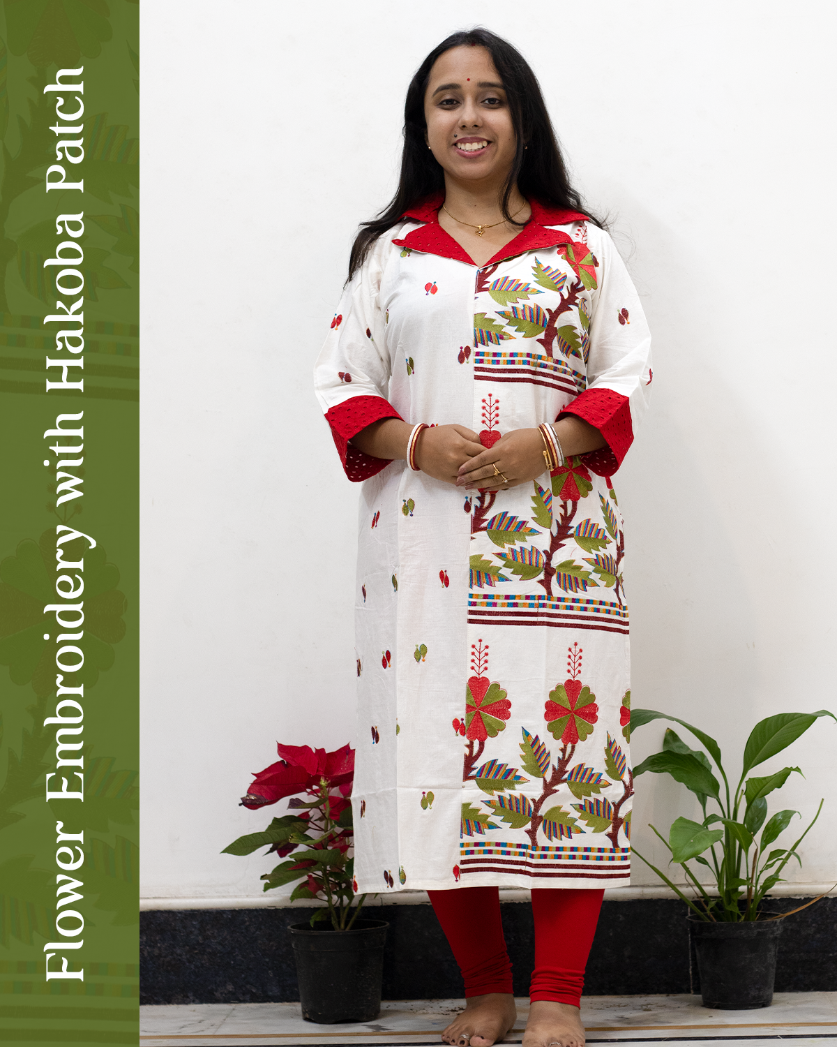 Flower Embroidery with Hakoba Patch