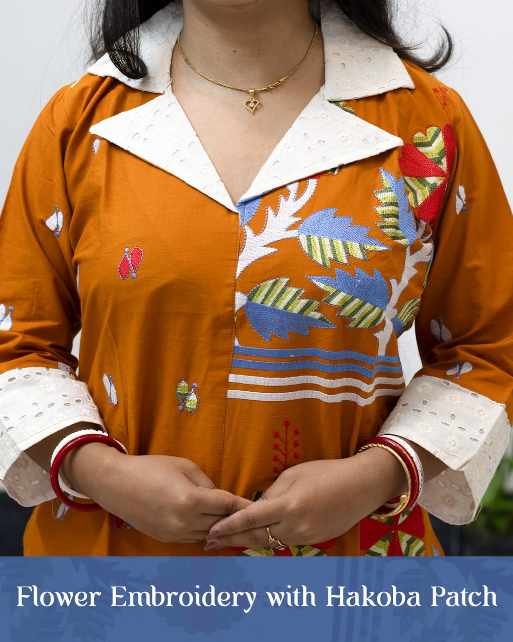 Flower Embroidery with Hakoba Patch