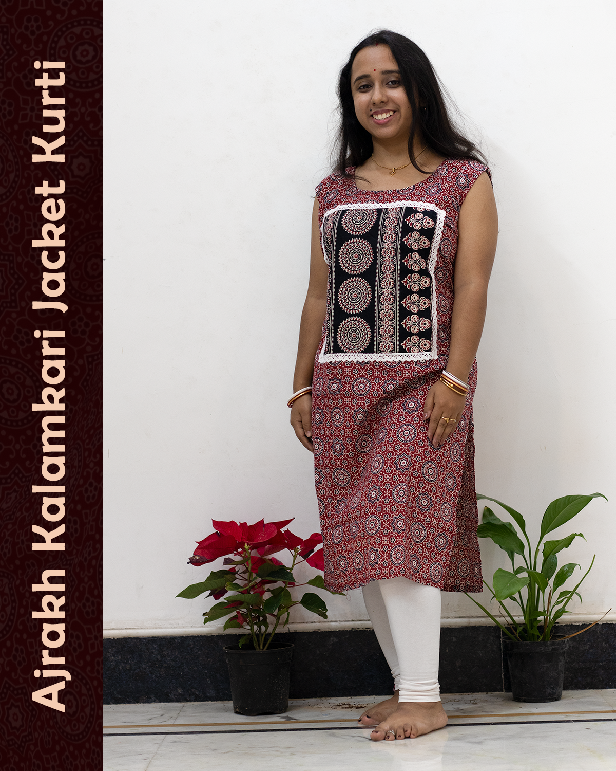 Ajrakh Kalamkari Jacket Kurti