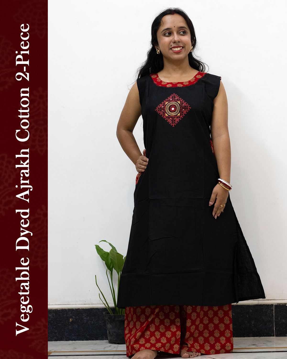 Vegetable Dyed Ajrakh Cotton 2-Piece Set