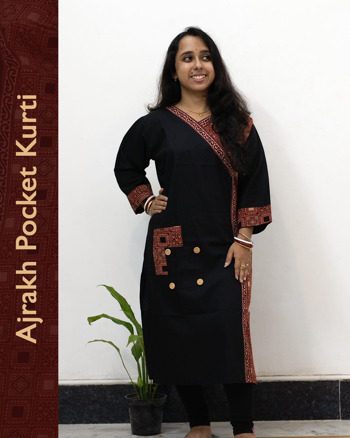 Ajrakh Angrakha Pocket Kurti