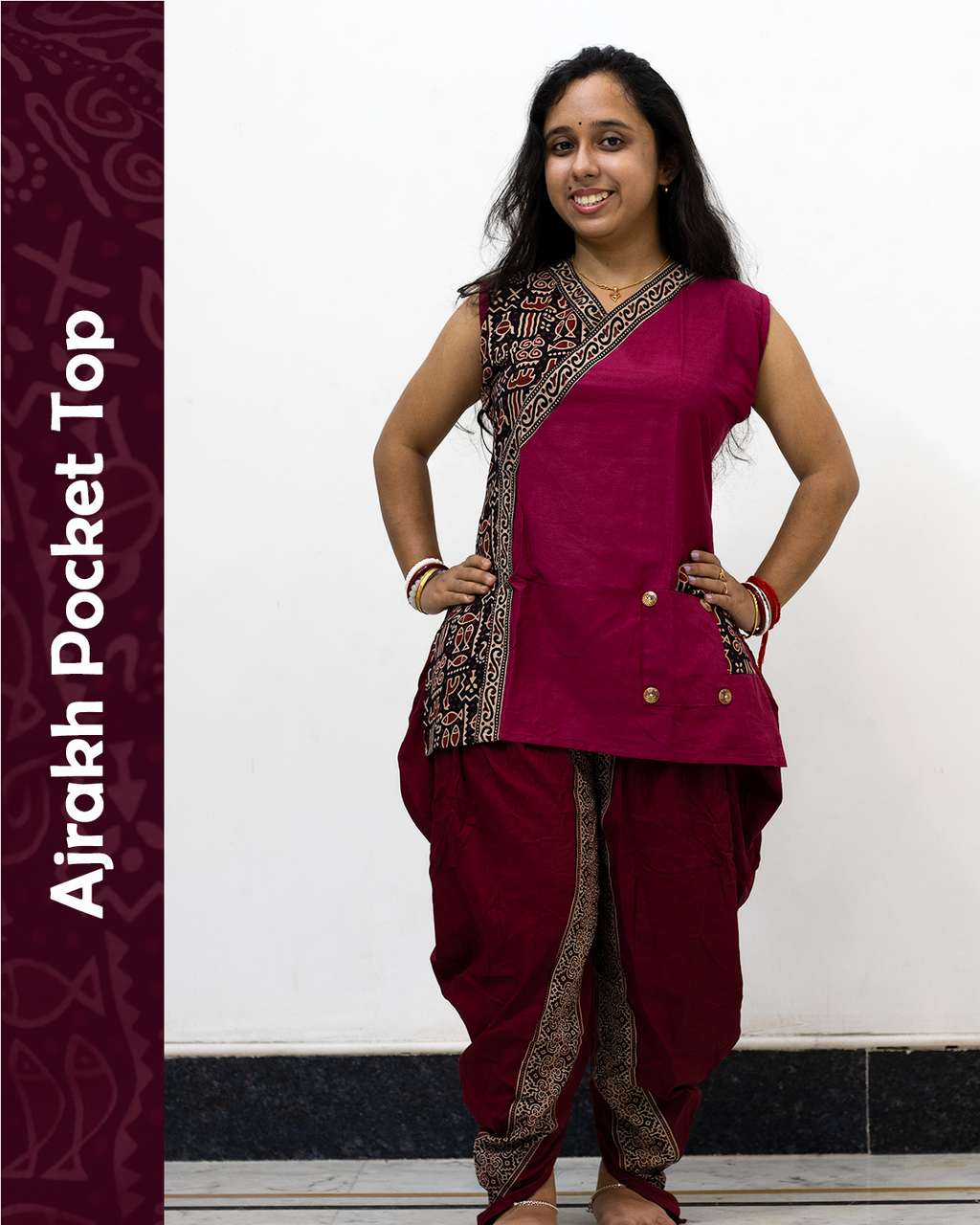 Ajrakh Pocket Top